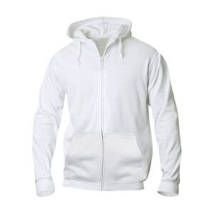 Clique Mens Basic Full Zip Hoodie / White